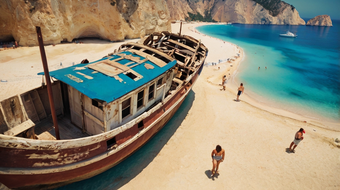Navagio Beach Greece Schmuggler Beach Old Ship Wreck